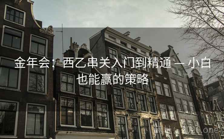 金年会：西乙串关入门到精通 — 小白也能赢的策略