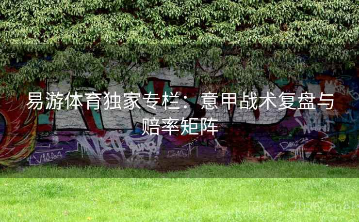 易游体育独家专栏：意甲战术复盘与赔率矩阵