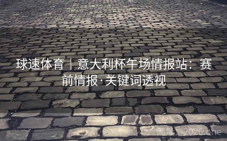 球速体育|意大利杯午场情报站:赛前情报·关键词透视